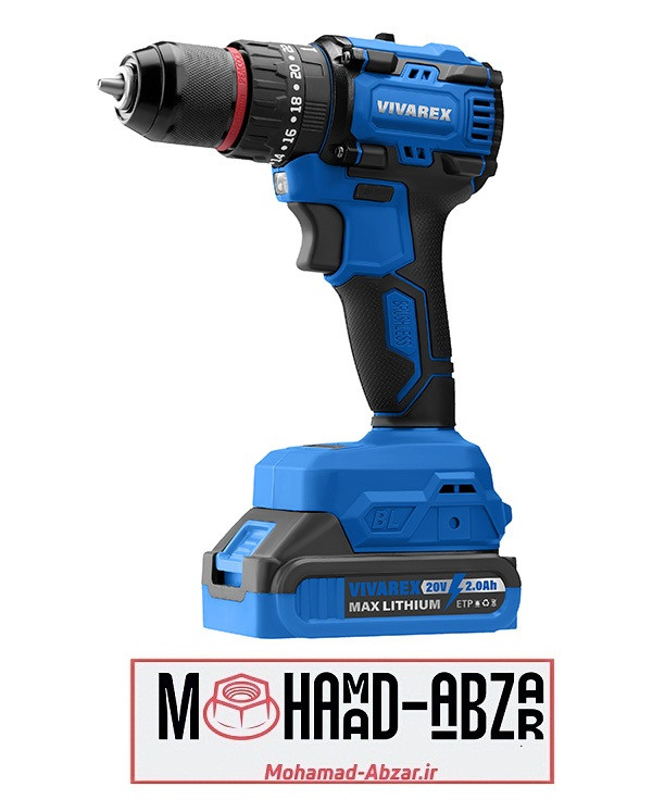 دریل شارژی براشلس 20 ولت ویوارکس VIVAREX VR2010-BLX