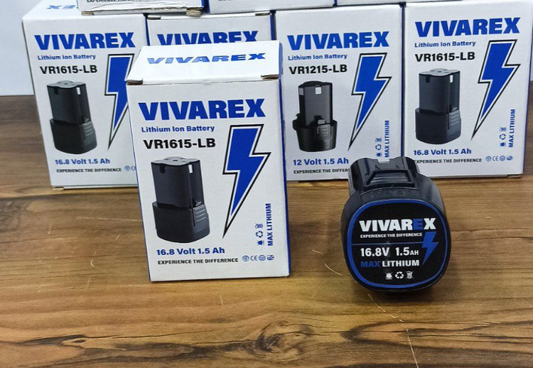 ابعاد باتری دریل شارژی 16.8 ولت 4 سل ویوارکس مدل VR1615-LB VIVAREX